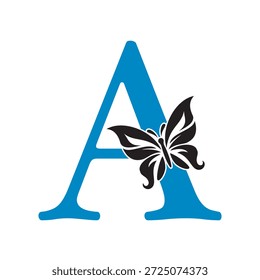 Logotipo De La Mariposa Combinar Con La Letra A Plantilla De Vector
