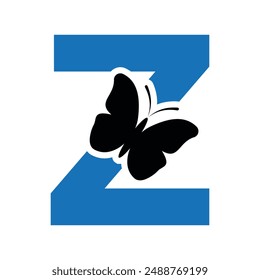 Butterfly Logo combine with letter Z vector template