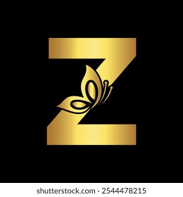 Butterfly Logo combine with letter Z vector template