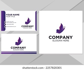 Butterfly logo for company with business card template