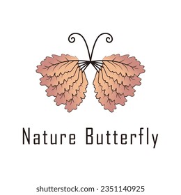 Butterfly logo concept with leaf, nature butterfly.