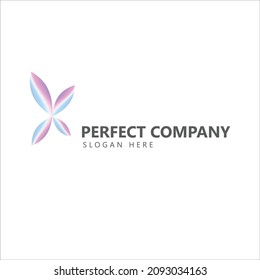 Butterfly logo concept using messy gradient colors. Brand identity for businesses, companies, apps, or organizations.