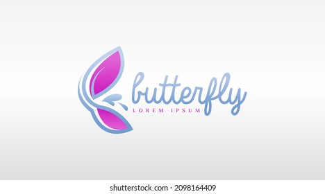 Butterfly Logo Concept Vector Isolated in White Background