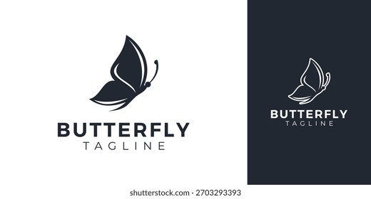 Logo de mariposa con diseño de Vector de idea de concepto creativo