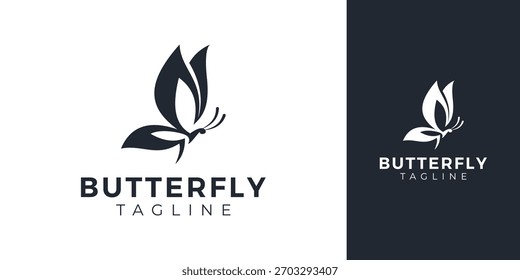 Logo de mariposa con diseño de Vector de idea de concepto creativo