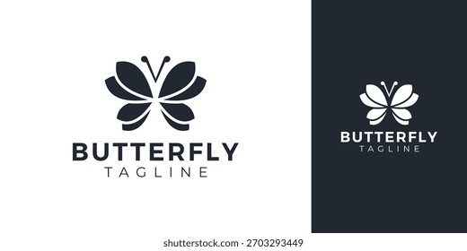 Logotipo borboleta com conceito criativo Idea Vetor Design