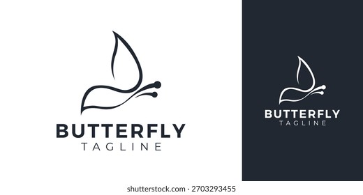 Logo de mariposa con diseño de Vector de idea de concepto creativo