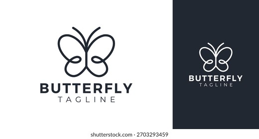 Logo de mariposa con diseño de Vector de idea de concepto creativo