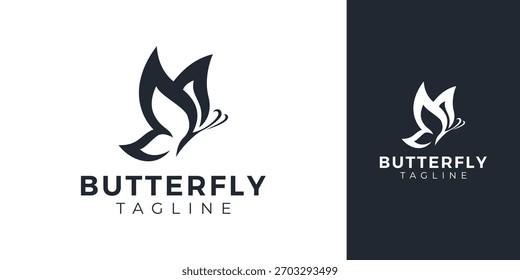 Logo de mariposa con diseño de Vector de idea de concepto creativo