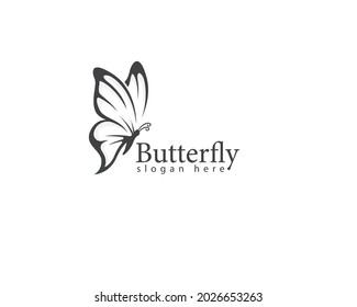 logotipo de mariposa diseño creativo vector de ilustración animal negro