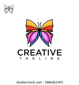 Butterfly logo, creative design vector template