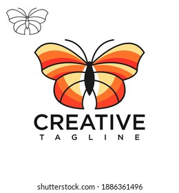 Butterfly logo, creative design vector template