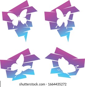 Fondo abstracto del diseño del logo de la mariposa