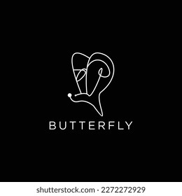 Plantilla vectorial abstracta de diseño de logotipo de mariposa 