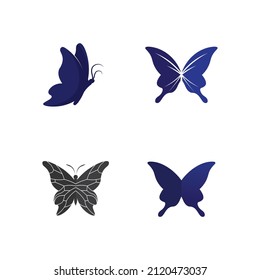 Butterfly logo design animal insect and conceptual simple, colorful icon Logo Vector illustration
