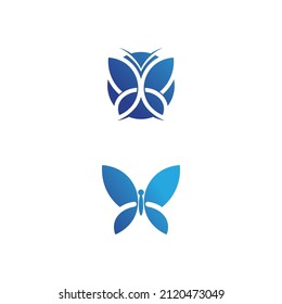 Diseño del logotipo de la mariposa insecto animal e icono conceptual simple y colorido Logo Ilustración del vector
