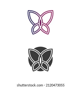 Butterfly logo design animal insect and conceptual simple, colorful icon Logo Vector illustration
