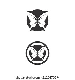 Butterfly logo design animal insect and conceptual simple, colorful icon Logo Vector illustration
