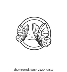 Butterfly logo design animal insect and conceptual simple, colorful icon Logo Vector illustration
