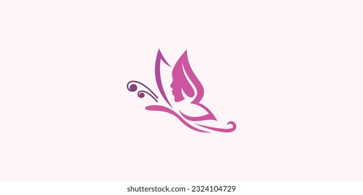 butterfly logo design with beatiful concept