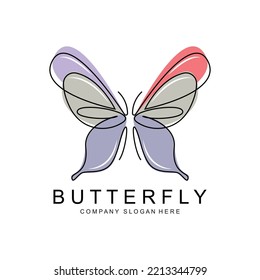 Butterfly Logo Design, Beautiful Flying Animal, Company Brand Icon Illustration, Screen Printing, Salon