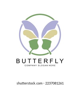 Butterfly Logo Design, Beautiful Flying Animal, Company Brand Icon Illustration, Screen Printing, Salon