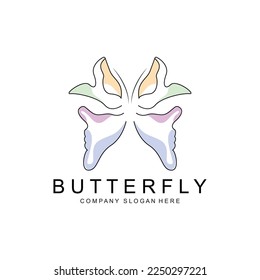 Butterfly Logo Design, Beautiful Flying Animal, Company Brand Icon Illustration, Screen Printing, Salon
