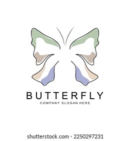 Butterfly Logo Design, Beautiful Flying Animal, Company Brand Icon Illustration, Screen Printing, Salon