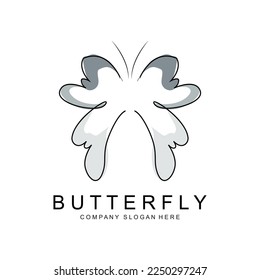 Butterfly Logo Design, Beautiful Flying Animal, Company Brand Icon Illustration, Screen Printing, Salon
