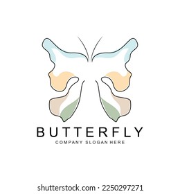 Butterfly Logo Design, Beautiful Flying Animal, Company Brand Icon Illustration, Screen Printing, Salon