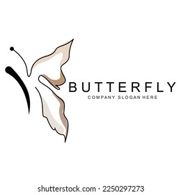 Butterfly Logo Design, Beautiful Flying Animal, Company Brand Icon Illustration, Screen Printing, Salon