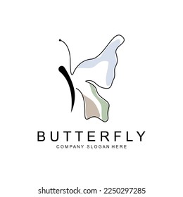 Butterfly Logo Design, Beautiful Flying Animal, Company Brand Icon Illustration, Screen Printing, Salon