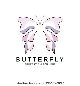 Butterfly Logo Design, Beautiful Flying Animal, Company Brand Icon Illustration, Screen Printing, Salon