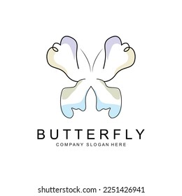 Butterfly Logo Design, Beautiful Flying Animal, Company Brand Icon Illustration, Screen Printing, Salon