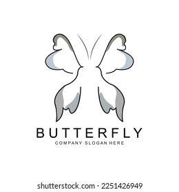 Butterfly Logo Design, Beautiful Flying Animal, Company Brand Icon Illustration, Screen Printing, Salon