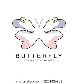 Butterfly Logo Design, Beautiful Flying Animal, Company Brand Icon Illustration, Screen Printing, Salon