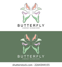 Butterfly Logo Design, Beautiful Flying Animal, Company Brand Icon Illustration, Screen Printing, Salon