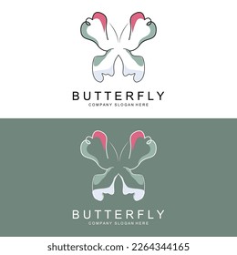 Butterfly Logo Design, Beautiful Flying Animal, Company Brand Icon Illustration, Screen Printing, Salon