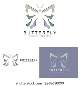 Butterfly Logo Design, Beautiful Flying Animal, Company Brand Icon Illustration, Screen Printing, Salon