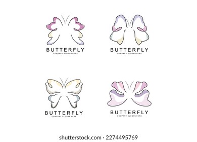 Butterfly Logo Design, Beautiful Flying Animal, Company Brand Icon Illustration, Screen Printing, Salon