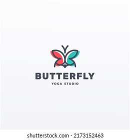 BUTTERFLY LOGO DESIGN WITH CARTOON STYLE