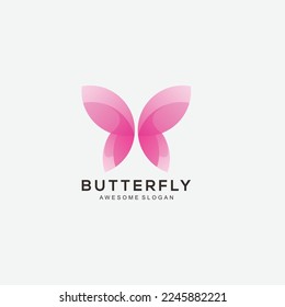 butterfly logo design colorful template 