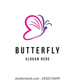 Butterfly logo design concept idea for company business beauty fashion