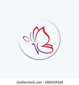 Butterfly logo design element. Vector illustration