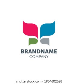 butterfly logo design with geometry