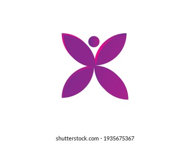 Butterfly logo design and icon template. Vector illustration.