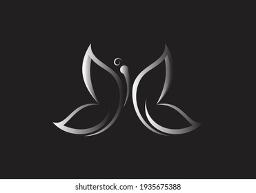 Butterfly logo design and icon template. Vector illustration.