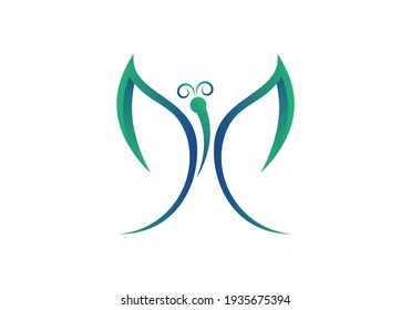 Butterfly logo design and icon template. Vector illustration.