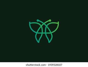 Butterfly logo design and icon template. Vector illustration.