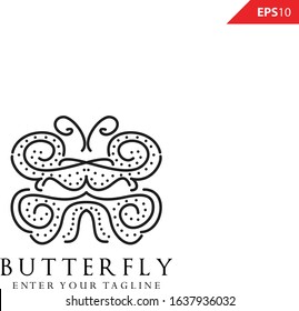 Butterfly Logo design inspiration, Luxury Elegant with simple line art, monoline, outline style